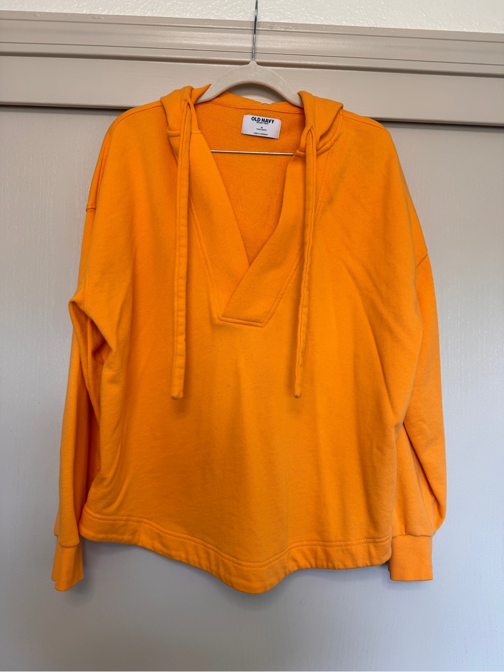 Old Navy Bold Orange V-Neck Pullover Hoodie